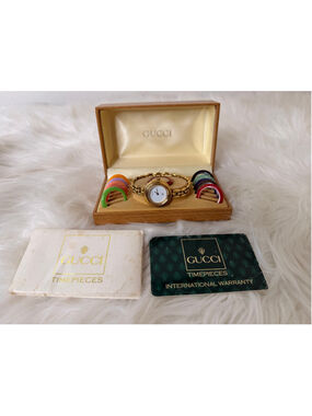 Working Gucci Bezel Watch 10 Bezels w/ box & warranty card
